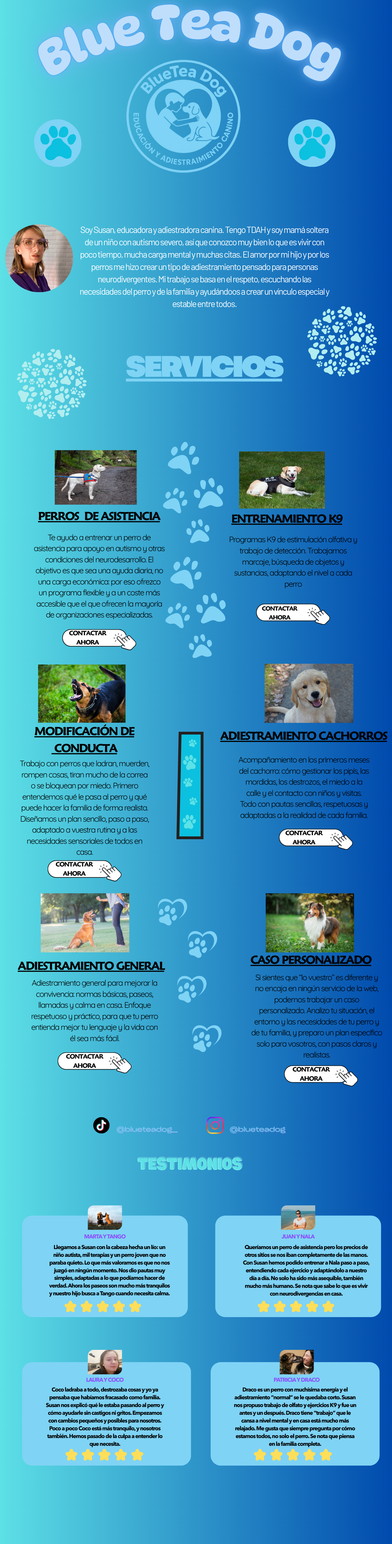 Blue Tea Dog - servicios y testimonios